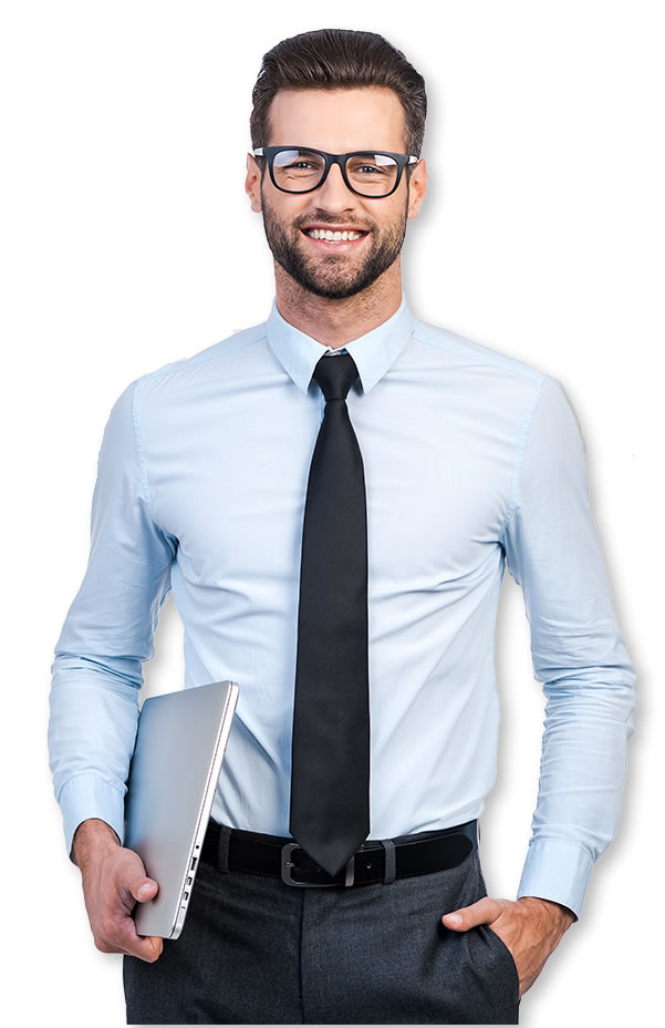 Business adviser with laptop